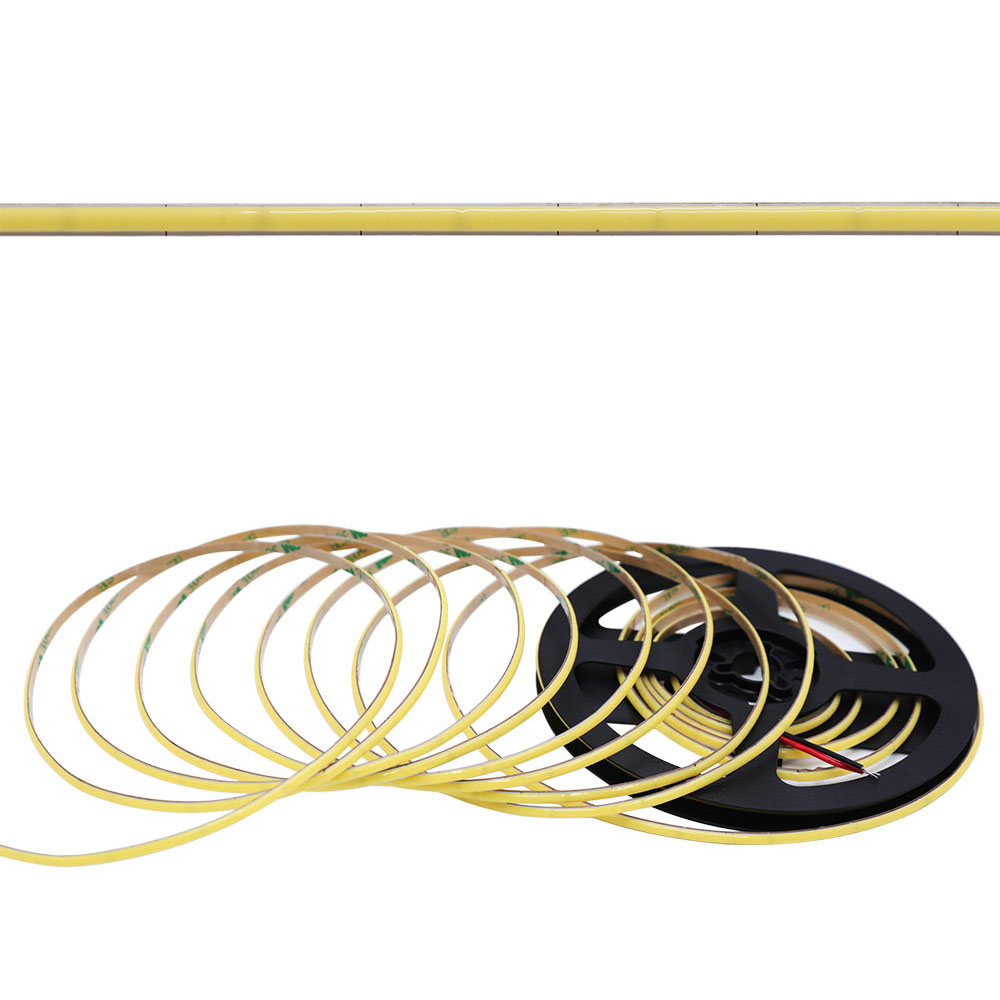DC12/24V 4MM Super Narrow 480LEDs/M High Density Single Color 90 CRI LED Flexible COB Strip Light 16.4ft/5m per Roll DC12/24V 4MM Super Narrow 480LEDs/M High Density Single Color 90 CRI LED Flexible COB Strip Light 16.4ft/5m per Roll